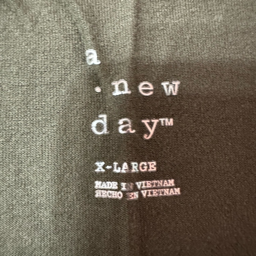 a new day Women’s V Neck Tee. Dark Olive Green - X-Large